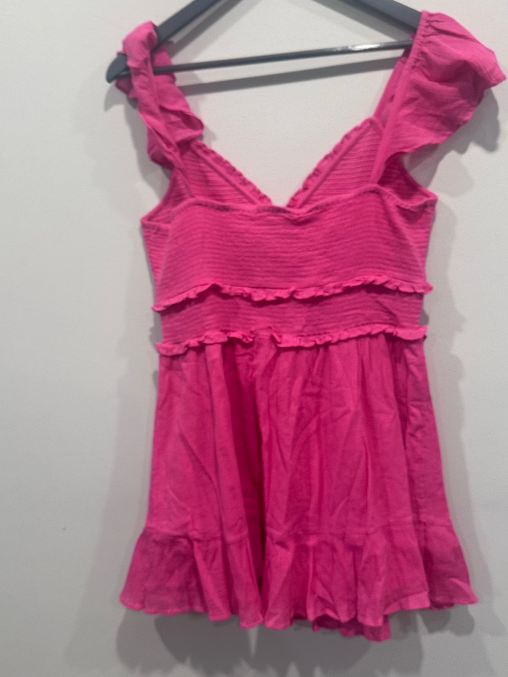 LoveShackFancy Fuchsia Ruffle Mini Dress - Picture 2 of 5